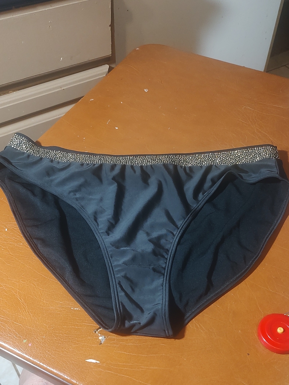 Shein Women’s Black Swim Bikini Bottom with Decorative Waistband 4XL